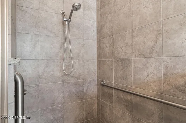 a bathroom with a shower