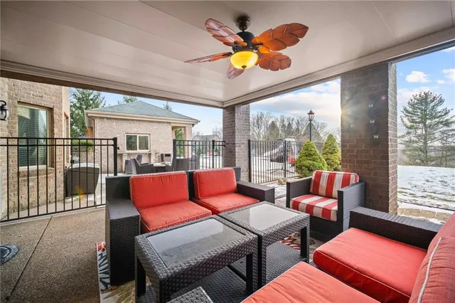a front view of house with yard outdoor seating and barbeque oven