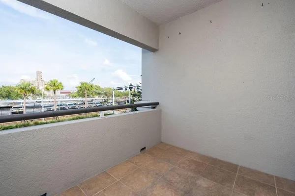 a view of balcony with city view