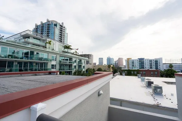 a front view of a building