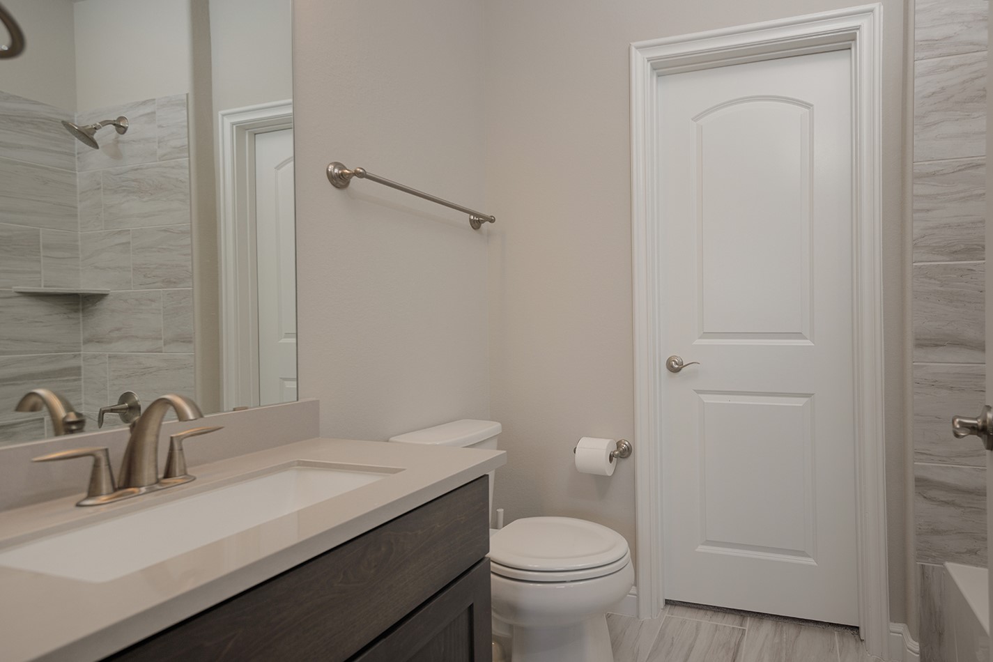 5361 Cherry Spring Drive Spring, TX 77386 - Photo 32 of 35 a bathroom with a granite countertop sink toilet and shower