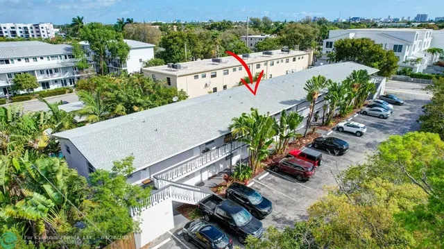 an aerial view of residential house with outdoor space