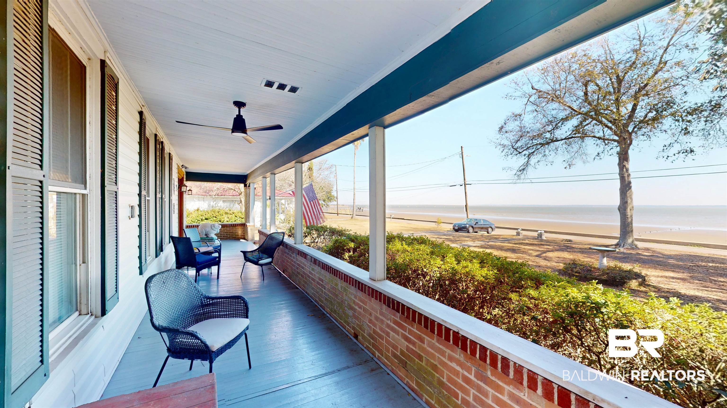 3220 Bayfront Road Mobile, AL 36605 - Photo 4 of 43 Porch with a water view and ceiling fan