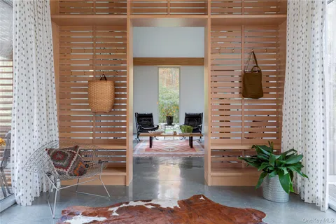 a view of pool with outdoor seating