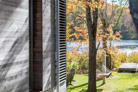 a view of balcony with garden