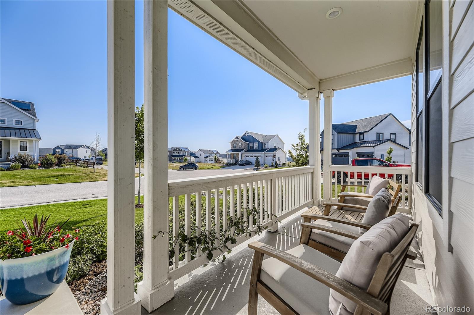1182 Williams Loop Elizabeth, CO 80107 - Photo 8 of 42 a view of a balcony with chairs