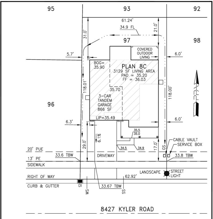 8427 Kyler Road Elk Grove, CA 95757 - Photo 57 of 58 8427 Kyler Road Preliminary Plot Plan