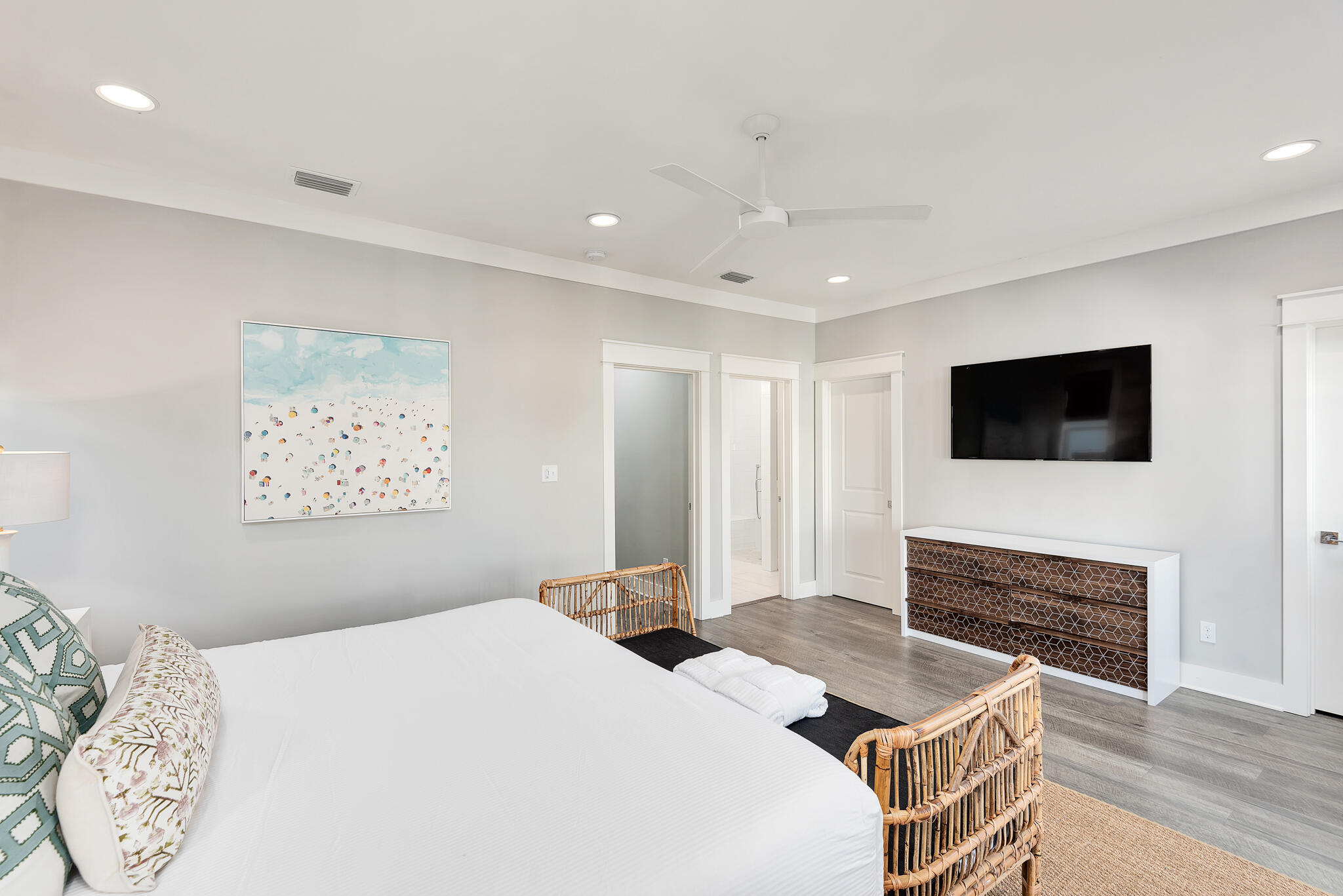 110 Surfer Lane Inlet Beach, FL 32461 - Photo 40 of 55 a bedroom with a bed and a television