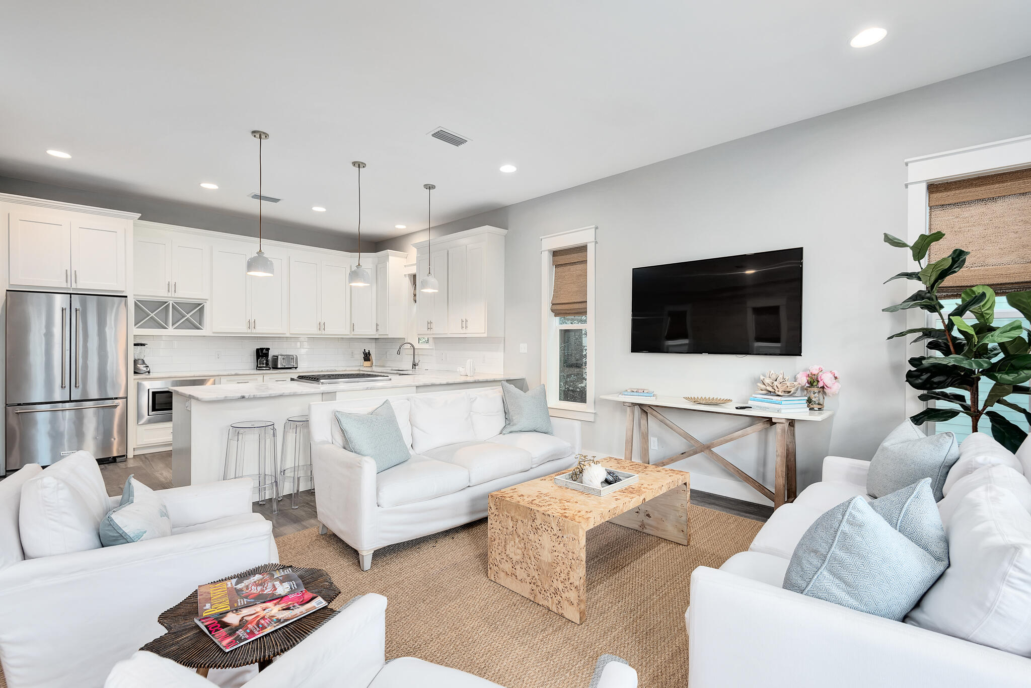 110 Surfer Lane Inlet Beach, FL 32461 - Photo 7 of 55 a living room with furniture and a flat screen tv