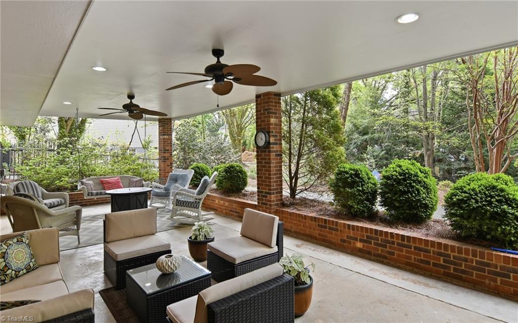2862 Robinhood Road Winston-Salem, NC 27106 - Photo 44 of 50 Lower Level covered Patio with lighting and fans