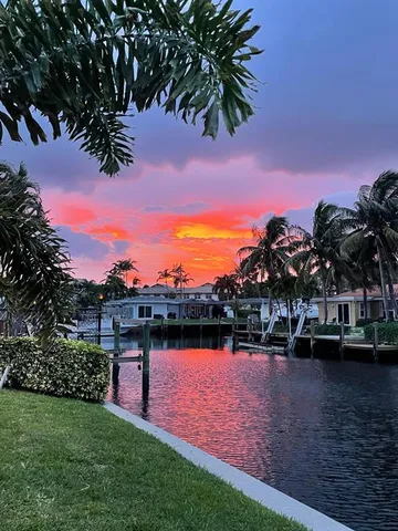 a view of a lake with houses