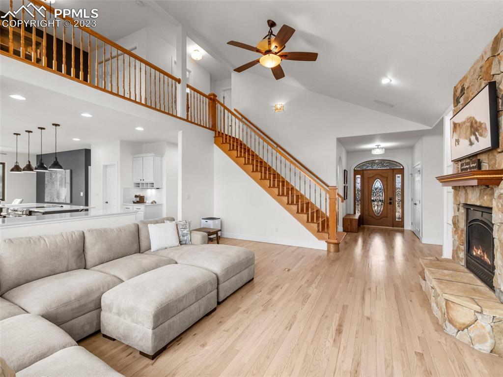 133 Matthew Road Divide, CO 80814 - Photo 8 of 37 a living room with furniture and a wooden floor