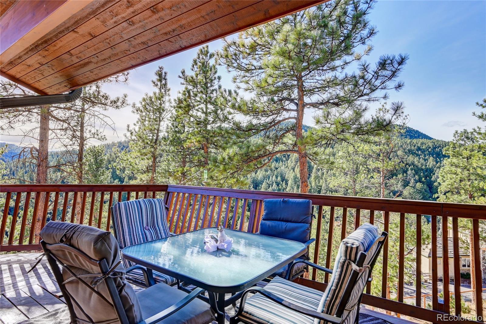 27164 Sun Ridge Drive Evergreen, CO 80439 - Photo 35 of 40 a view of a balcony with furniture