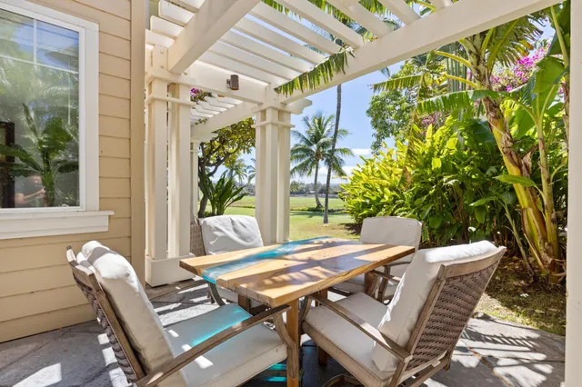 a view of an outdoor sitting area with couch