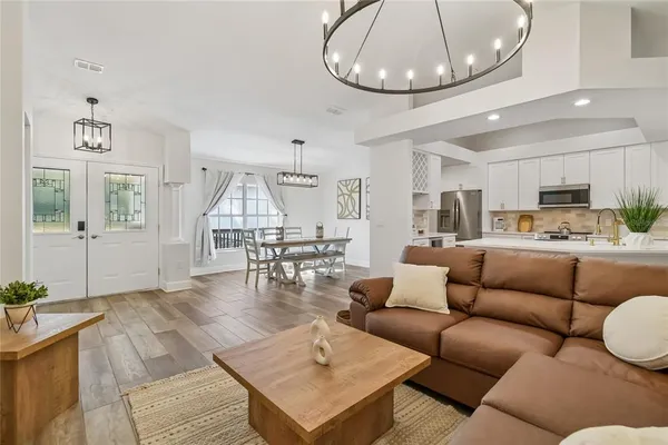 a living room with furniture