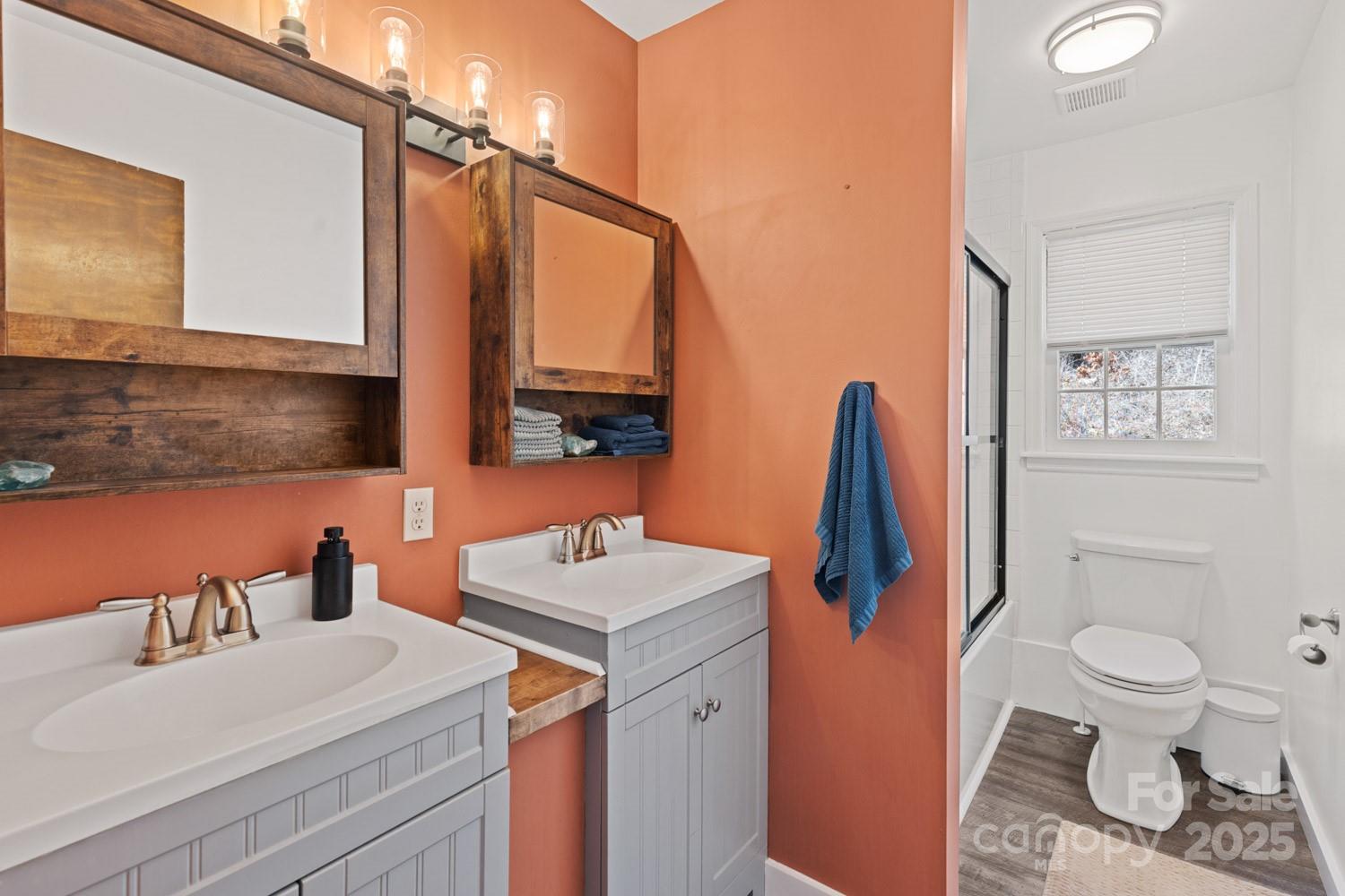 39 Edwards Road Fairview, NC 28730 - Photo 10 of 20 a bathroom with a sink a toilet and a mirror