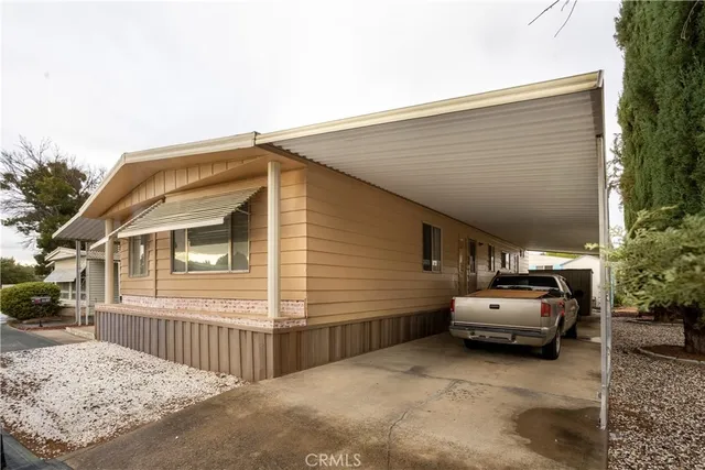 a view of a house with a patio