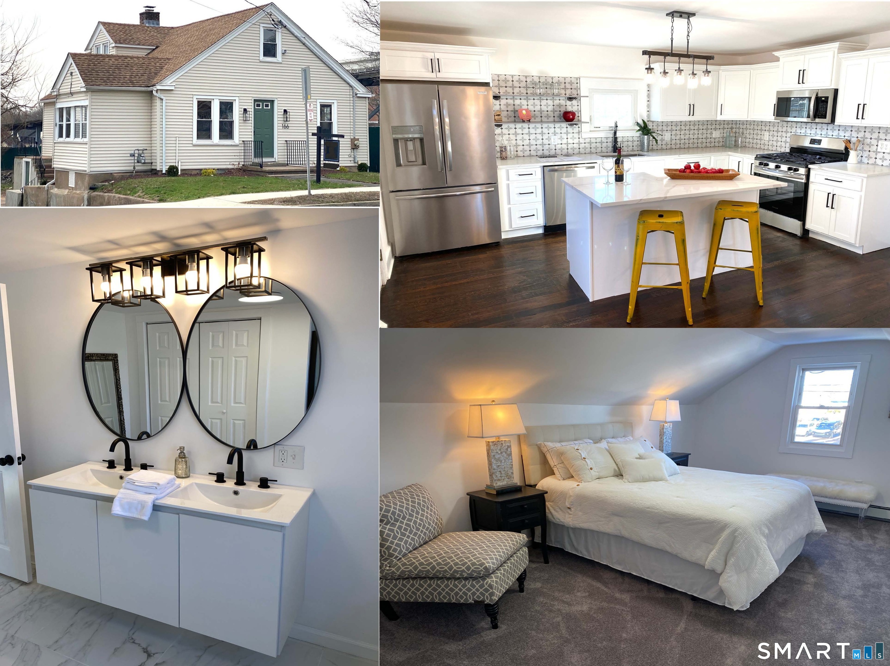 166 Saw Mill Road West Haven, CT 06516 - Photo 2 of 46 a living room with furniture a mirror and kitchen view