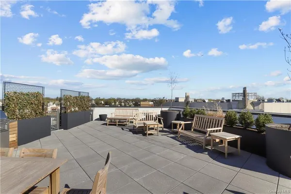 a terrace view with seating space