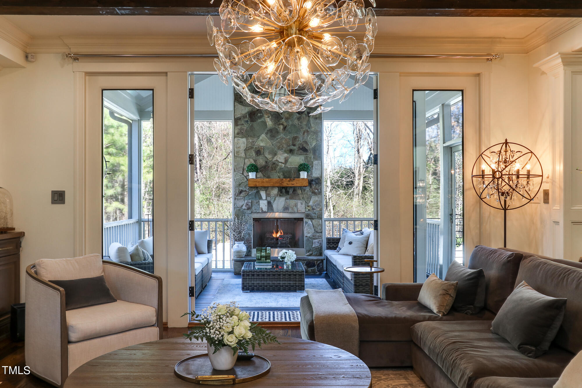 905 Keith Road Wake Forest, NC 27587 - Photo 12 of 50 Picture Perfect Entertaining Options. Gorgeous Second Fireplace On The Screen Porch.