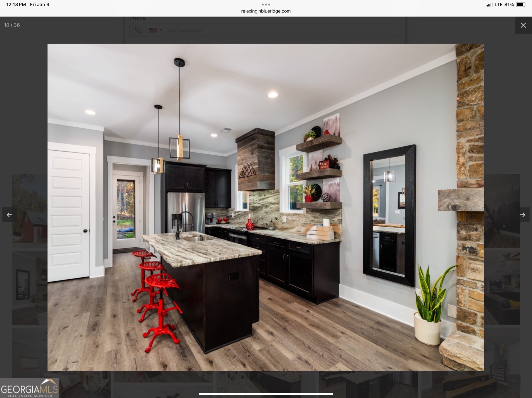 2055 Star Creek Road Morganton, GA 30560 - Photo 6 of 39 a living room with stainless steel appliances kitchen island granite countertop furniture a rug kitchen view and a faucet