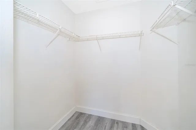 a view of small space with racks on the wall