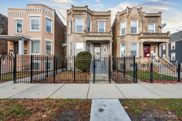 a front view of a building