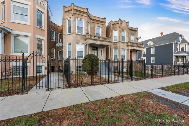 a front view of a building