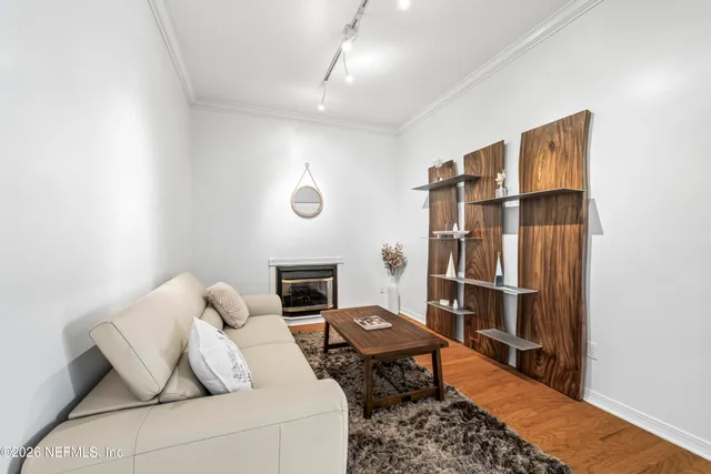 a living room with furniture