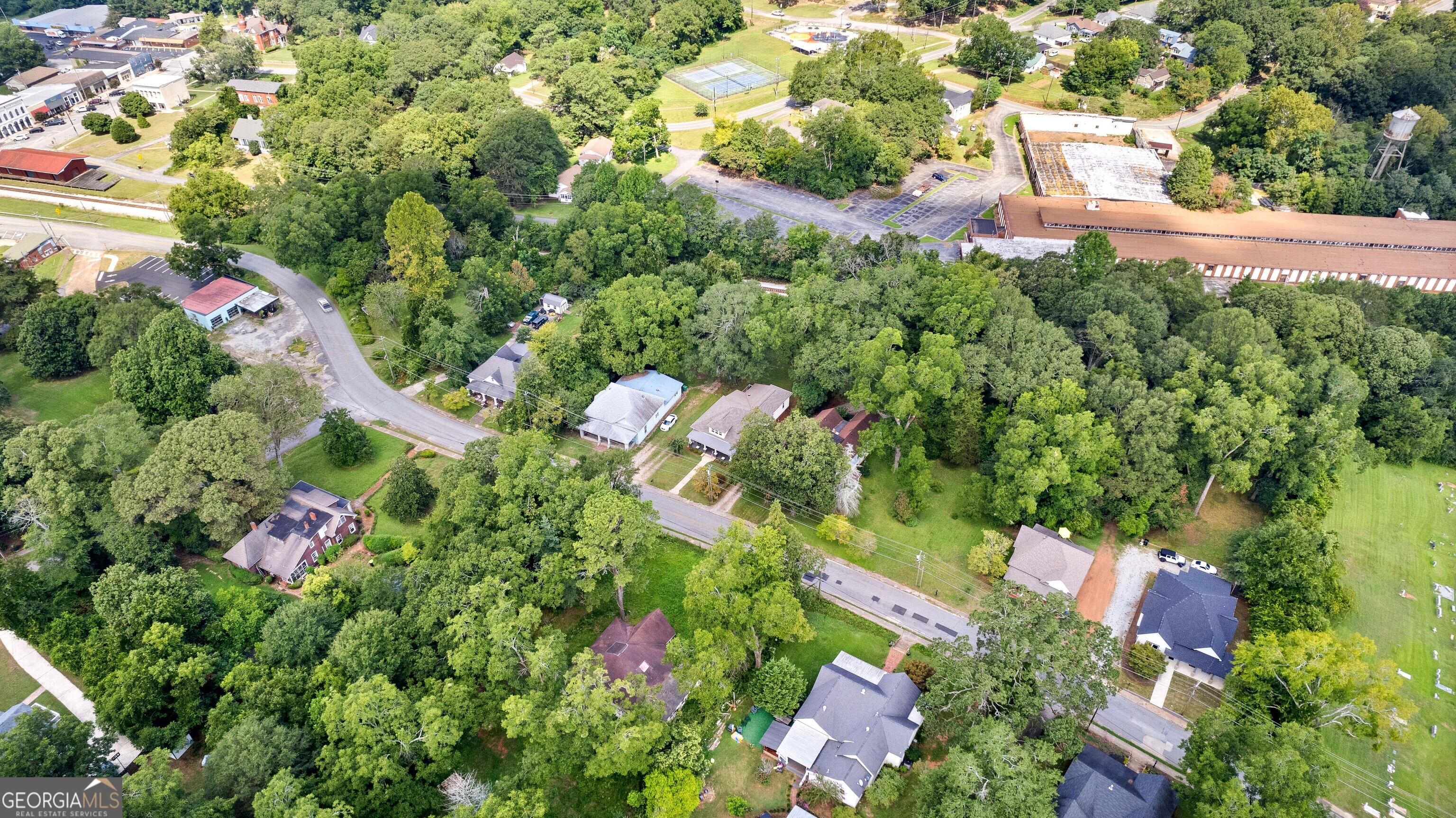 96 Griffin Street Grantville, GA 30220 - Photo 61 of 63 an aerial view of residential house with outdoor space and swimming pool