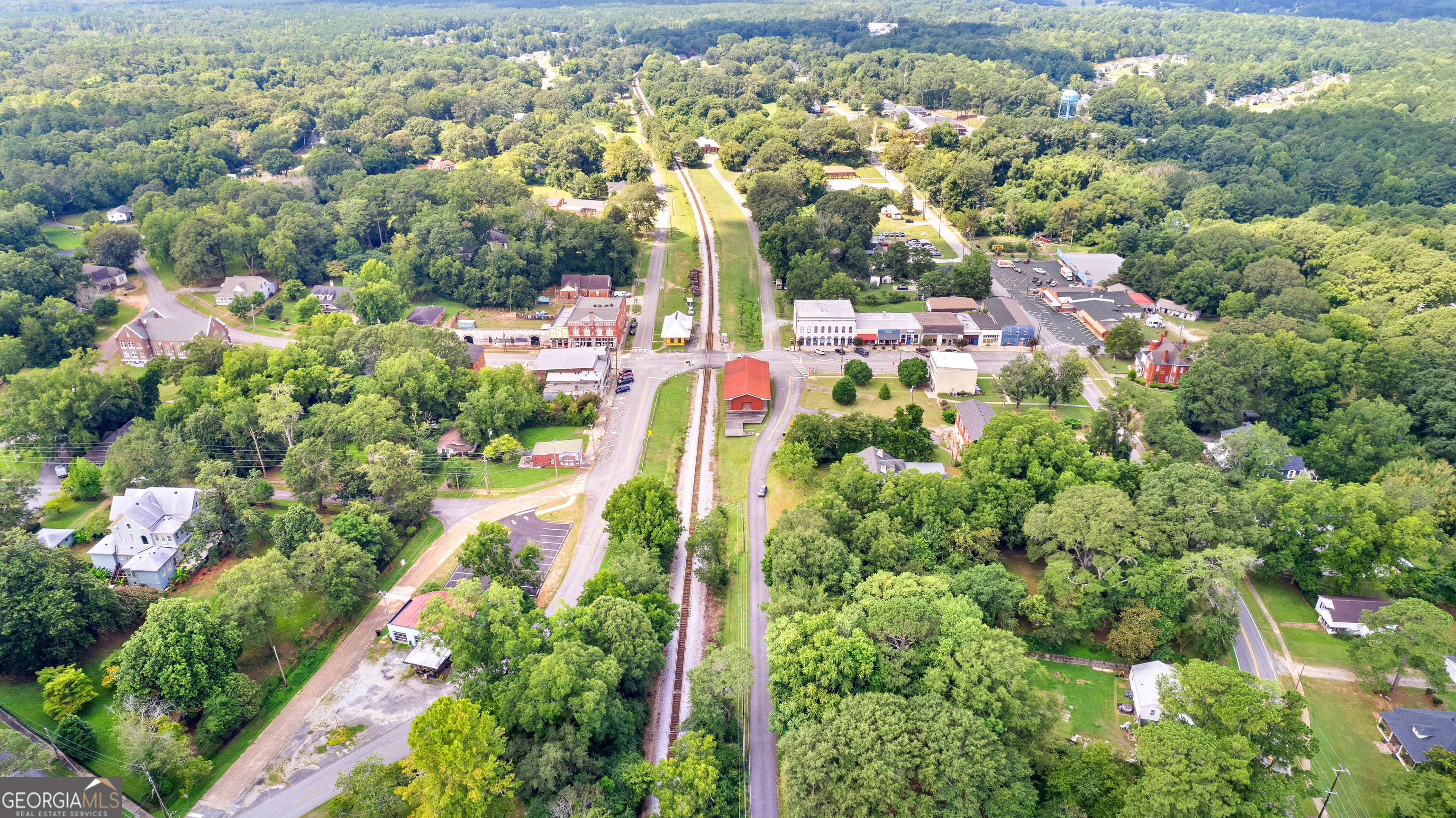 96 Griffin Street Grantville, GA 30220 - Photo 62 of 63 an aerial view of residential houses with outdoor space and trees