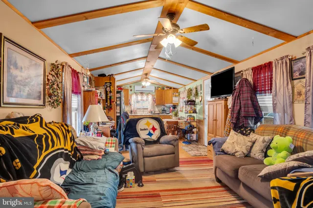 a living room with furniture a fireplace and a window