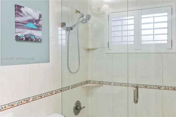 a bathroom with a shower