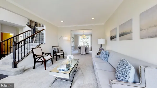 a living room with furniture