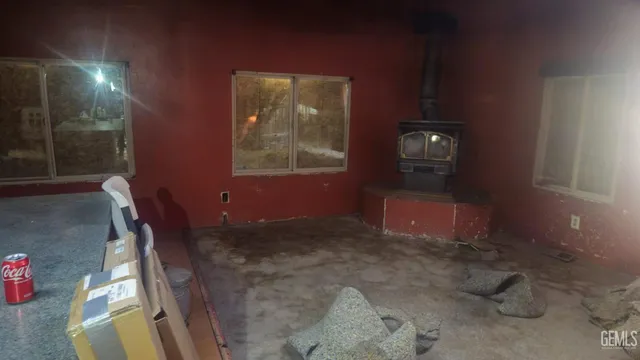 a view of a furniture in a room