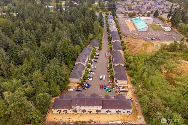 an aerial view of multiple house