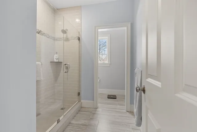 an empty room with windows