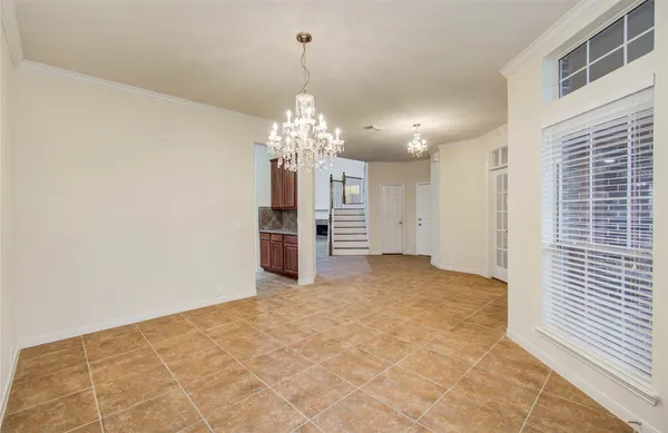 a view of a livingroom with a chandelier