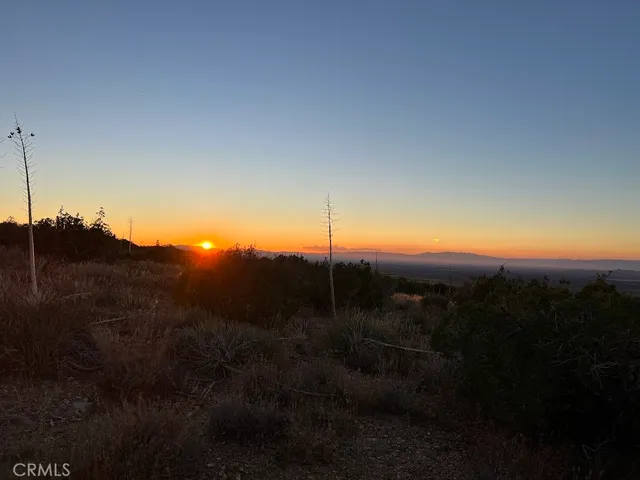 a view of a lush green field with mountains in the background