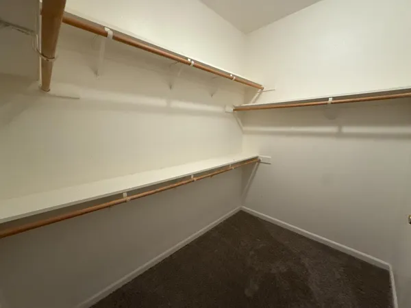 a close up view of closet