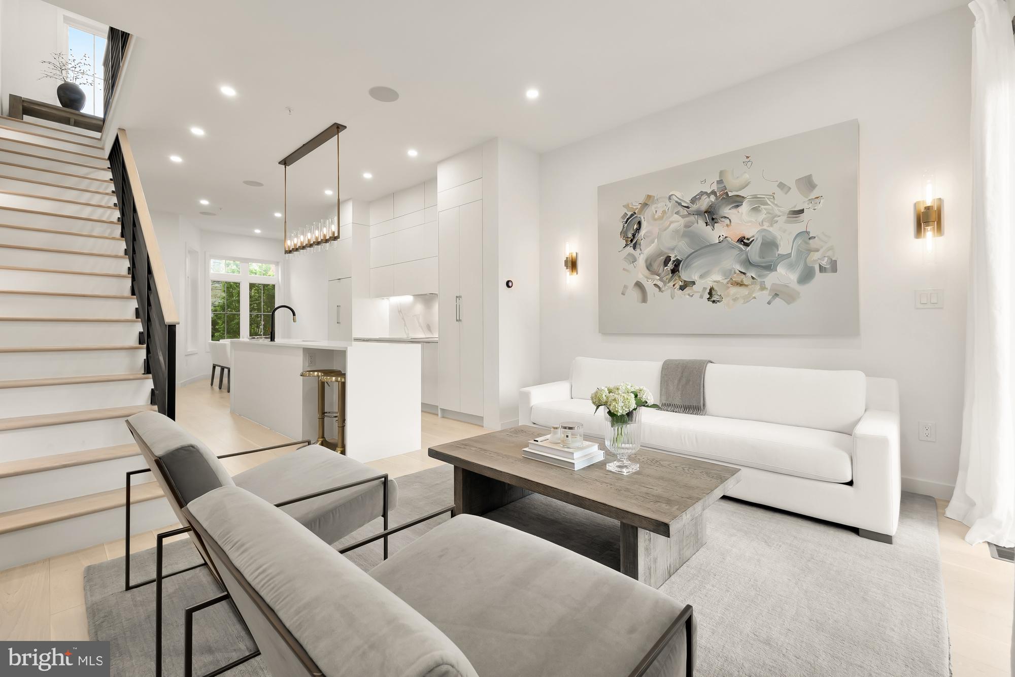 146 S Street Northwest, Unit B Washington, DC 20001 - Photo 18 of 51 a living room with furniture and kitchen view