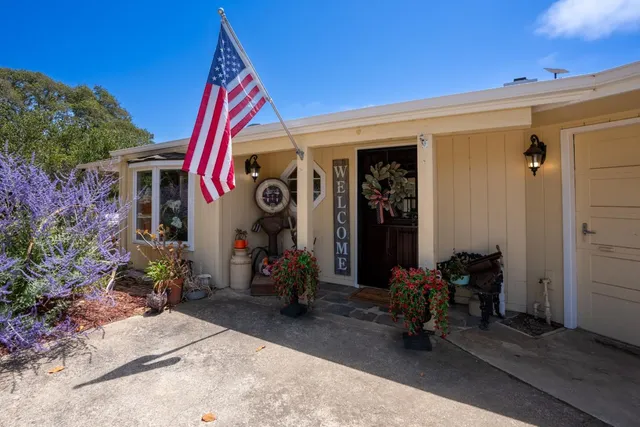 a view of a house with a patio