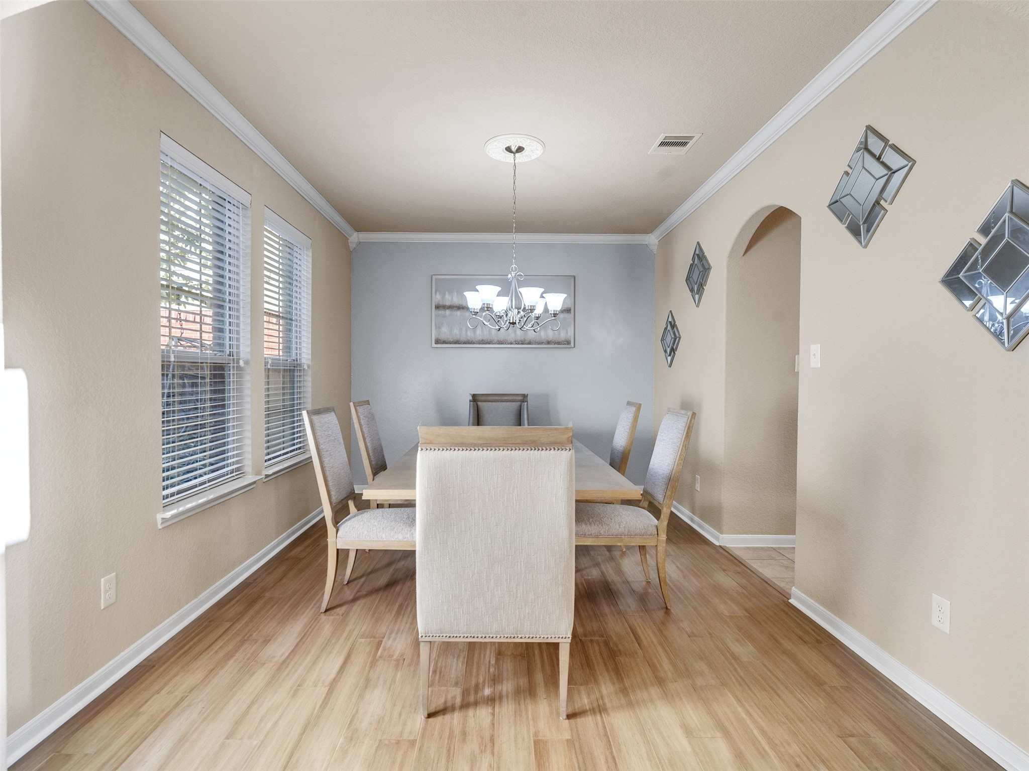 522 Summer Mist Lane Rosenberg, TX 77469 - Photo 6 of 36 Dining room goals! Loving the combination of neutral tones and that soft blue accent wall.