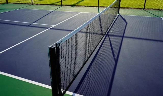 a view of a park with iron fence