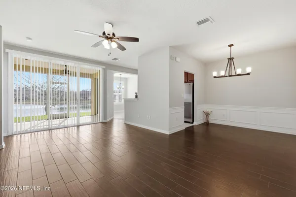 a view of a livingroom with a window