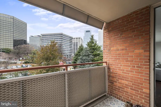 a view of balcony with city view