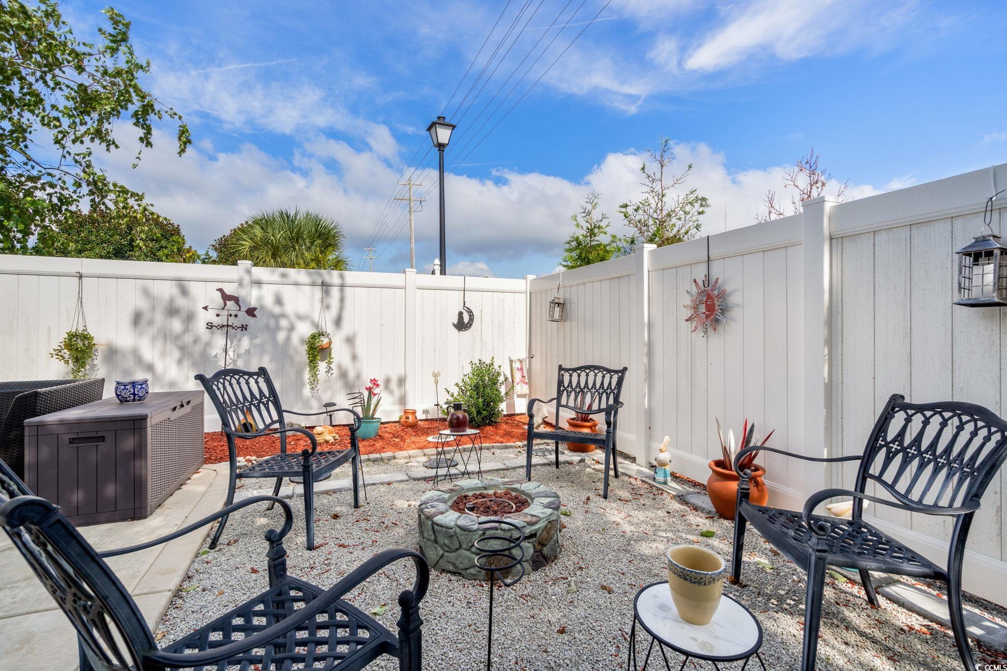 9533 Sullivan Drive Murrells Inlet, SC 29576 - Photo 24 of 40 Fenced backyard featuring a patio area and a fire pit