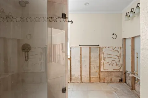 a bathroom with a shower