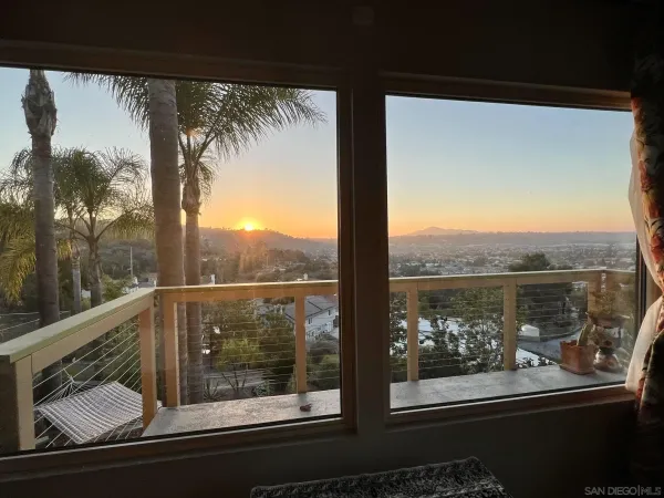 a view of a lake from a window