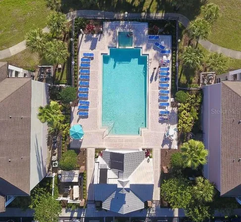 an aerial view of a house